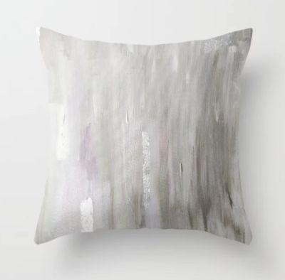 Lavender and Silver Throw Pillow With Insert-18"x18"