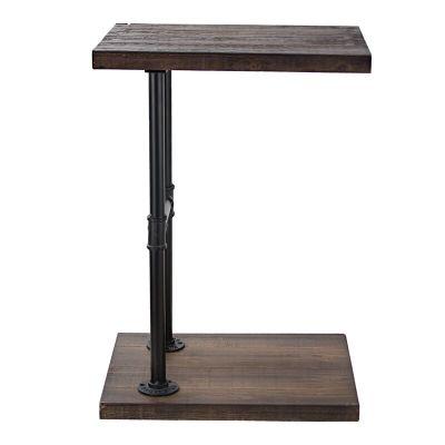 Decor Furniture Wood and Metal C Style End Table