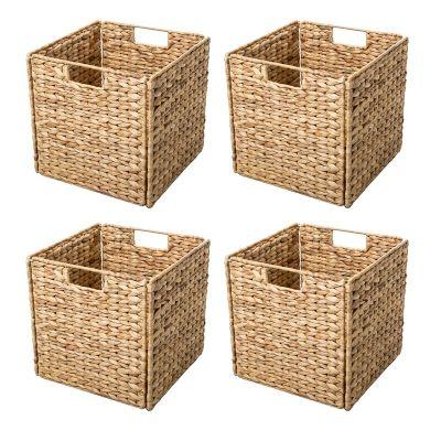 Hyacinth Foldable Storage Wicker Basket 