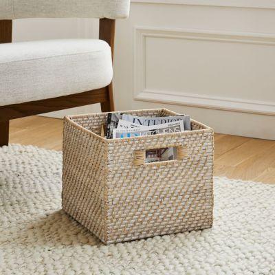 Modern Weave Large Lidded Storage Baskets