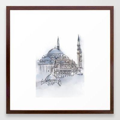 Blue Mosque Framed Art Print