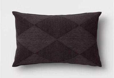 Lumbar Cord Embroidered Geometric Throw Pillow 