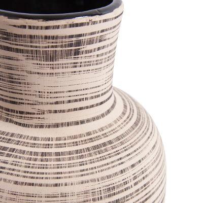 Vannorman Neutral Striped Ceramic Floor Vase