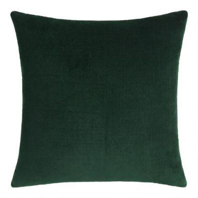 Forest Green Velvet Throw Pillow