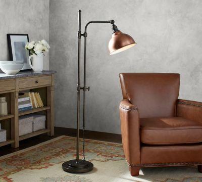 Custom Articulating Metal Bell Floor Lamp