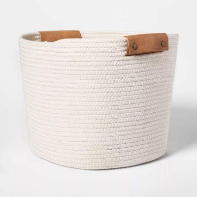 Decorative Coiled Rope Square Base Tapered Basket 
