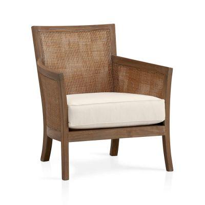 Blake Grey Wash Rattan Chair with Fabric Cushion