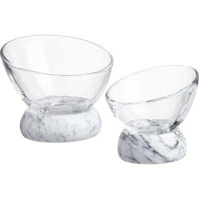 ASKEW LARGE GLASS AND MARBLE BOWL