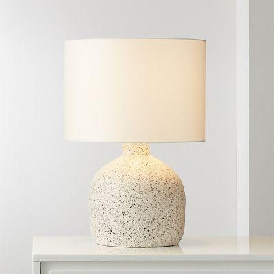 LARGO SPECKLED WHITE CERAMIC TABLE LAMP