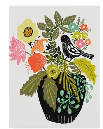 Singing Bird by Karen Fields Graphic Art on Canvas Unframed