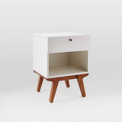 Modern Nightstand White Lacquer