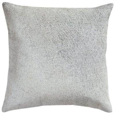 Grey And Neutral Cowhide Pillow With Insert