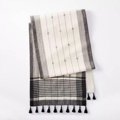 Jacquard with Lace Tassels Table Runner
