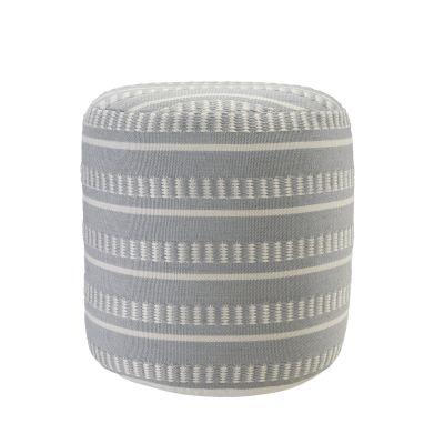 Dash and Stripe Geometric Indoor Outdoor Pouf