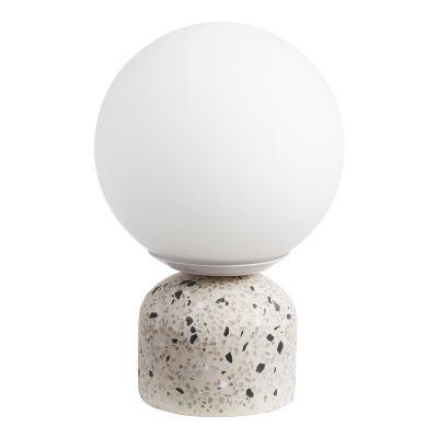 Terrazzo And Frosted Glass Globe Table Lamp