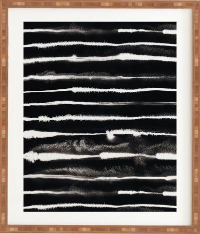 Ninola Design Ink Stripes Black Wall Art With Frame