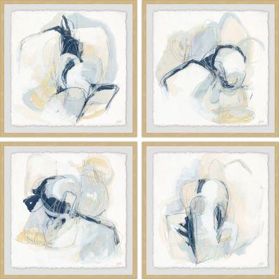 D Pastel Sketches 4 Piece Print With Frame
