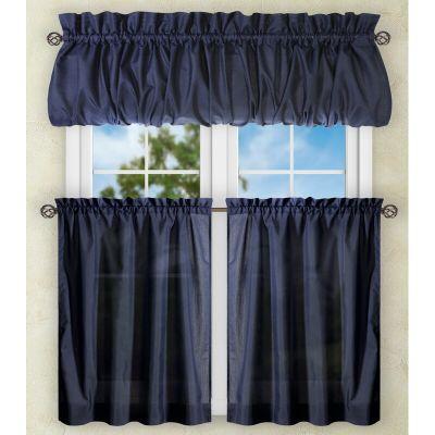 Ellis Solid Color Tailored Cafe Curtain Set of 2