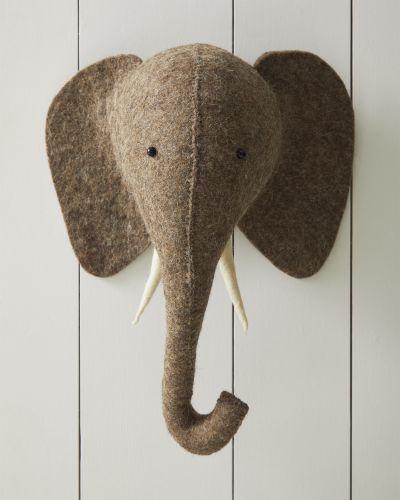 Felted Wool Wall Animal Elephant