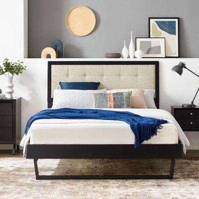 Willow Wood Platform Bed With Angular Frame-Queen