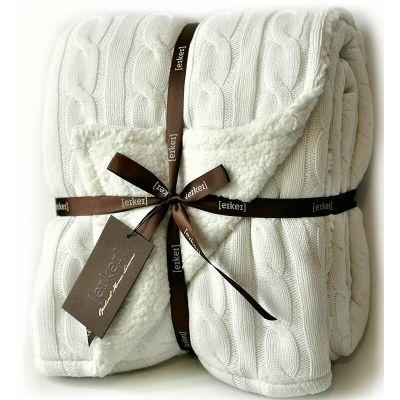 Cable Knit Sherpa Oversized Faux Sheepskin Lined Cozy Throw