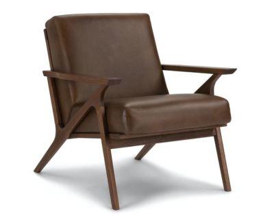 Otio Brown Leather Walnut Lounge Chair