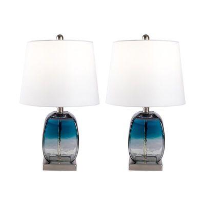 Ainsworth Blue Table Lamp Set with USB