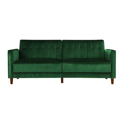Imani Velvet Wide Square Arm Convertible Sofa