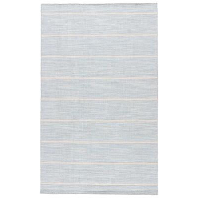 Krum Striped Handmade Flatweave Wool Blue White Area Rug-8'x10'