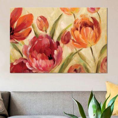 Expressive Tulips Painting Print on Canvas