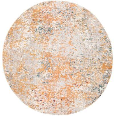 Agdal Abstract Ivory Orange Area Rug-6'7''