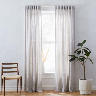 Crossweave Curtain, Stone White, 48"x96"