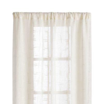Briza Ivory Sheer Linen Curtain Panel