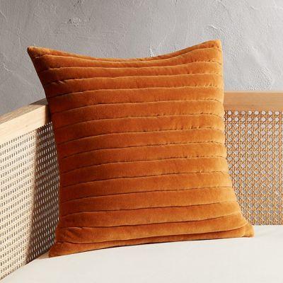 Channeled Copper Velvet Pillow With Insert-18"x18"