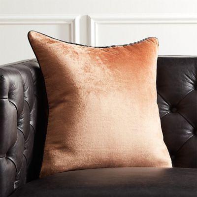 Copper Crushed Velvet Pillow With Insert-18"x18"