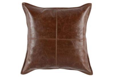 Accent Pillow Cognac Leather With Insert-21"x21"