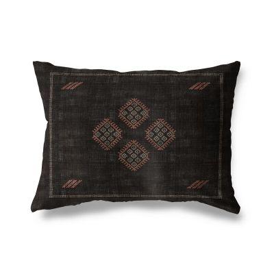 Stellan Cotton Geometric Lumbar Pillow With Insert-16"x12"