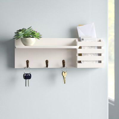 Hines Utility Shelf with Pocket and Hanging Hooks