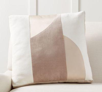 Pieced Abstract Pillow - 20 x 20&quot; - Neutral Multi