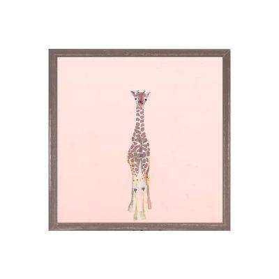 Stafford Baby Giraffe On Pink Framed Art