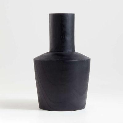 Arllon Large Black Wood Vase