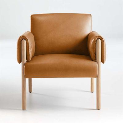 Diderot Wood and Leather Chair