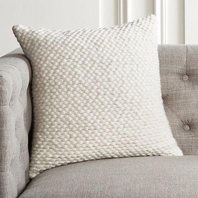 Remy White Pillow With Insert-18"x18"