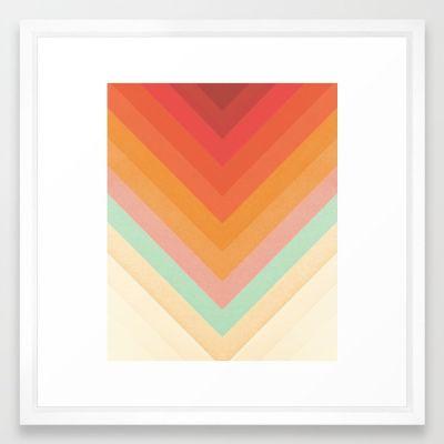 Rainbow Chevrons Framed Art Print