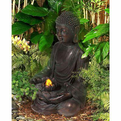 Meditating Buddha 24 High Bubbler Fountain with Light