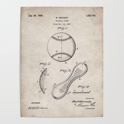 Baseball Patent Antique Poster
