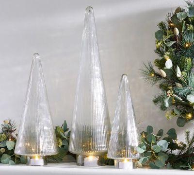 Ribbed Glass Tree Cloches