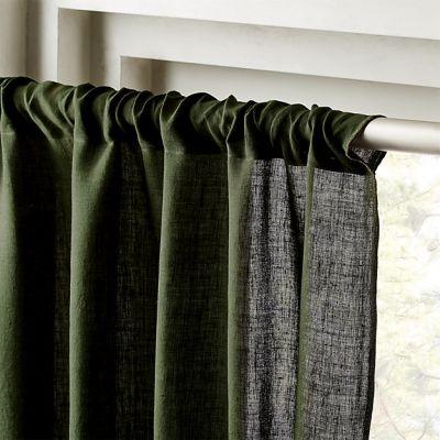 Forest Green Linen Curtain Panel-48''x96''