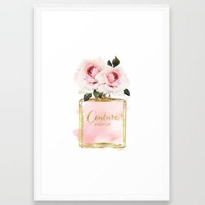 Perfume bottle Art Print with Frame 24" x 36"