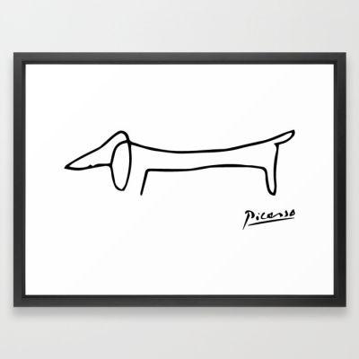 Pablo Picasso Dog Lump Artwork Shirt Sketch Framed Art Print